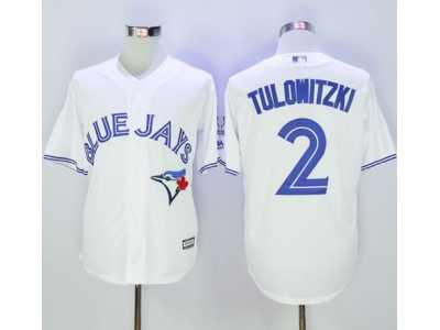 Toronto Blue Jays #2 Troy Tulowitzki White New Cool Base 40th Anniversary Stitched Baseball Jersey