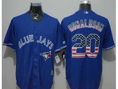 Toronto Blue Jays #20 Josh Donaldson Blue USA Flag Fashion Stitched MLB Jersey
