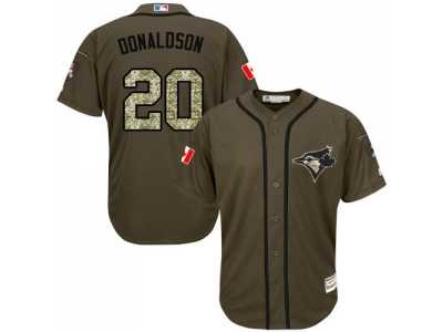 Toronto Blue Jays #20 Josh Donaldson Green Salute to Service Stitched Baseball Jersey