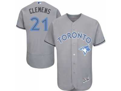 Toronto Blue Jays #21 Roger Clemens Grey Flexbase Authentic Collection 2016 Father's Day Stitched Baseball Jersey