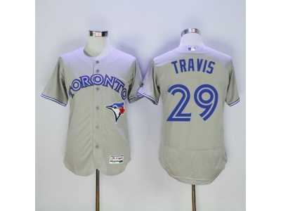 Toronto Blue Jays #29 Devon Travis Grey Flexbase Authentic Collection Stitched Baseball Jersey