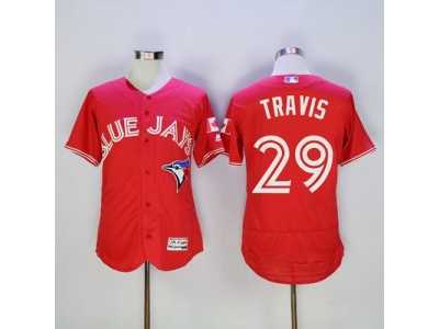 Toronto Blue Jays #29 Devon Travis Red Flexbase Authentic Collection Canada Day Stitched Baseball Jersey