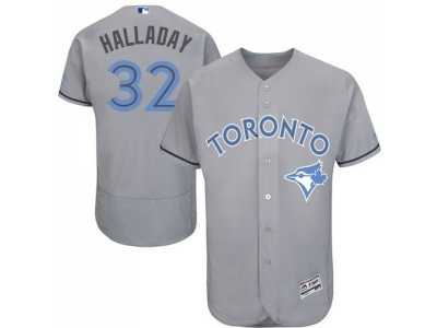 Toronto Blue Jays #32 Roy Halladay Grey Flexbase Authentic Collection 2016 Father's Day Stitched Baseball Jersey