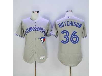 Toronto Blue Jays #36 Drew Hutchison Grey Flexbase Authentic Collection Stitched Baseball Jersey