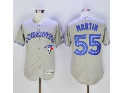 Toronto Blue Jays #55 Russell Martin Grey Flexbase Authentic Collection Stitched Baseball Jersey
