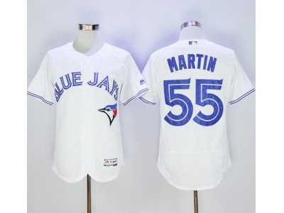 Toronto Blue Jays #55 Russell Martin White Flexbase Authentic Collection Stitched Baseball Jersey