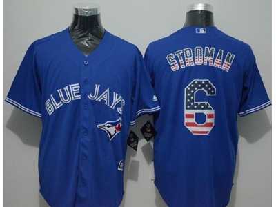 Toronto Blue Jays #6 Marcus Stroman Blue USA Flag Fashion Stitched MLB Jersey