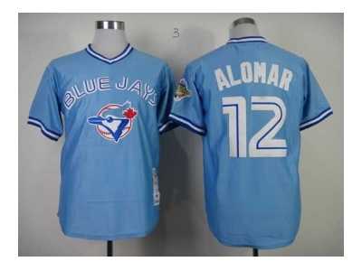 mlb jerseys toronto blue jays #12 alomar blue m&n[1993]