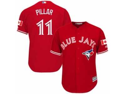 Youth Majestic Toronto Blue Jays #11 Kevin Pillar Authentic Red Canada Day MLB Jersey
