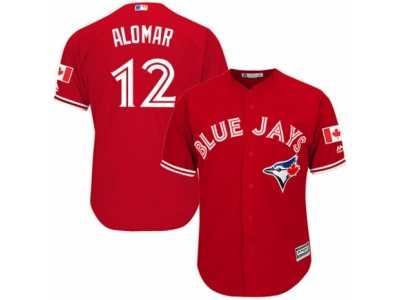 Youth Majestic Toronto Blue Jays #12 Roberto Alomar Authentic Red Canada Day MLB Jersey