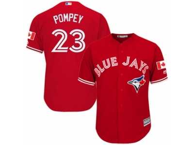 Youth Majestic Toronto Blue Jays #23 Dalton Pompey Authentic Red Canada Day MLB Jersey