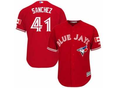 Youth Majestic Toronto Blue Jays #41 Aaron Sanchez Authentic Red Canada Day MLB Jersey