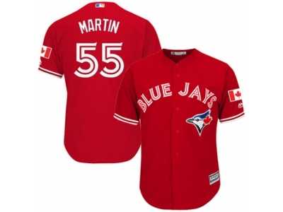 Youth Majestic Toronto Blue Jays #55 Russell Martin Authentic Red Canada Day MLB Jersey