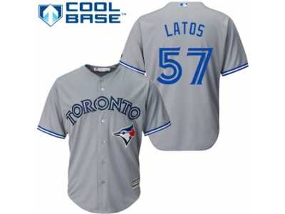 Youth Majestic Toronto Blue Jays #57 Mat Latos Replica Grey Road MLB Jersey