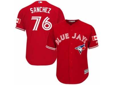 Youth Majestic Toronto Blue Jays #76 Tony Sanchez Authentic Red Canada Day MLB Jersey