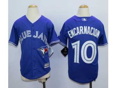 Youth Mlb Toronto Blue Jays #10 Edwin Encarnacion blue jerseys