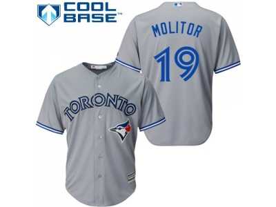 Youth Toronto Blue Jays #19 Paul Molitor Grey Cool Base Stitched MLB Jersey