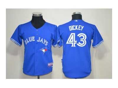 youth mlb jerseys toronto blue jays #43 dickey blue