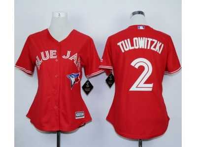 Women Mlb Toronto Blue Jays #2 Troy Tulowitzki Red jerseys