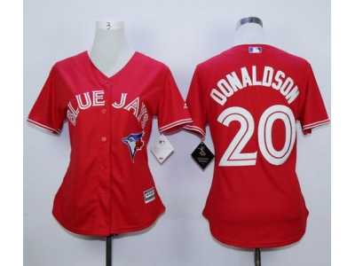 Women Mlb Toronto Blue Jays #20 Josh Donaldson Red jerseys