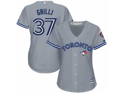 Women's Majestic Toronto Blue Jays #37 Jason Grilli Authentic Grey Road MLB Jersey