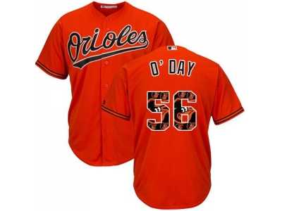 Baltimore Orioles #56 Darren O'Day Orange Team Logo Fashion Stitched MLB Jersey