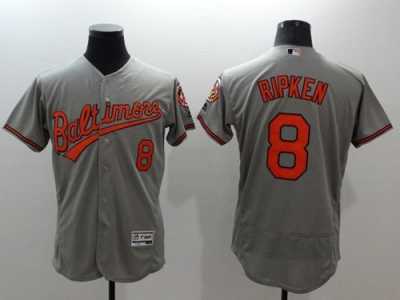 Baltimore Orioles #8 Cal Ripken Grey Flexbase Authentic Collection Stitched MLB Jersey