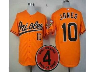 MLB Baltimore Orioles #10 jones Orange(4 Hall of Fame Patch)