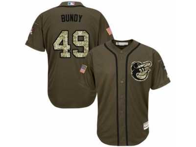Men Baltimore Orioles #49 Dylan Bundy Green Salute to Service Stitched MLB Jersey