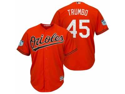 Men's Baltimore Orioles #45 Mark Trumbo 2017 Spring Training Cool Base Stitched MLB Jersey