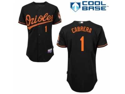 Men's Majestic Baltimore Orioles #1 Everth Cabrera Authentic Black Alternate Cool Base MLB Jersey
