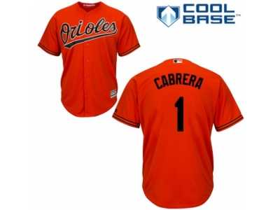 Men's Majestic Baltimore Orioles #1 Everth Cabrera Authentic Orange Alternate Cool Base MLB Jersey