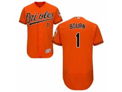 Men's Majestic Baltimore Orioles #1 Michael Bourn Orange Flexbase Authentic Collection MLB Jersey