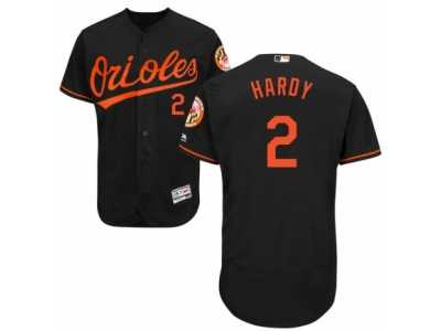 Men's Majestic Baltimore Orioles #2 J.J. Hardy Black Flexbase Authentic Collection MLB Jersey