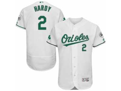 Men's Majestic Baltimore Orioles #2 J.J. Hardy White Celtic Flexbase Authentic Collection MLB Jersey