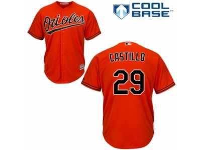 Men's Majestic Baltimore Orioles #29 Welington Castillo Replica Orange Alternate Cool Base MLB Jersey