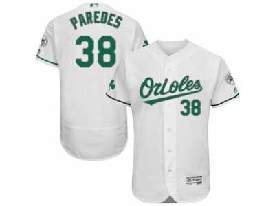 Men's Majestic Baltimore Orioles #38 Jimmy Paredes White Celtic Flexbase Authentic Collection MLB Jersey