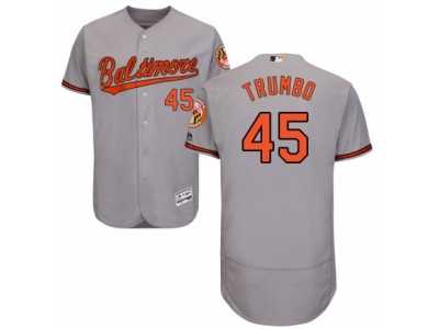 Men's Majestic Baltimore Orioles #45 Mark Trumbo Grey Flexbase Authentic Collection MLB Jersey