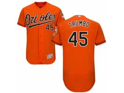 Men's Majestic Baltimore Orioles #45 Mark Trumbo Orange Flexbase Authentic Collection MLB Jersey
