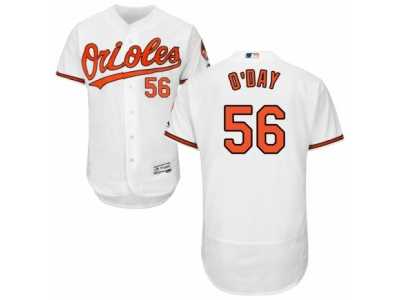 Men's Majestic Baltimore Orioles #56 Darren O'Day White Flexbase Authentic Collection MLB Jersey