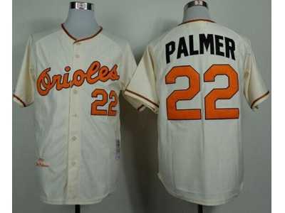 Mitchell And Ness 1989 Baltimore Orioles #22 Jim Palmer Cream Throwback Stitched MLB Jersey