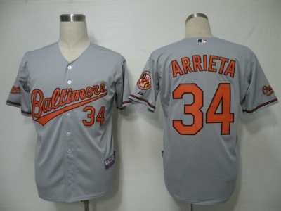 mlb Baltimore Orioles #34 Arrieta Grey[cool base]