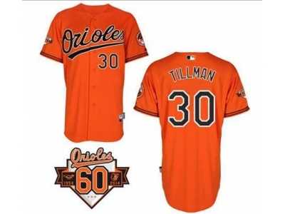mlb jerseys baltimore orioles #30 tillman orange[60 th]