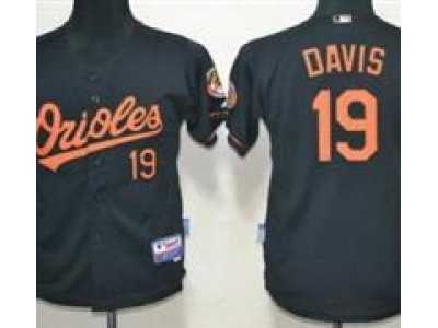 Youth Baltimore Orioles #19 Chris Davis Black Jerseys(Cool Base)