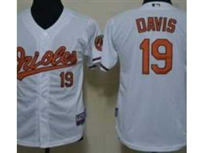 Youth Baltimore Orioles #19 Chris Davis White Cool Base Jerseys
