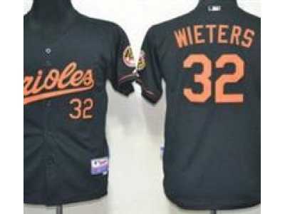 Youth Baltimore Orioles #32 Matt Wieters Black Jerseys(Cool Base)