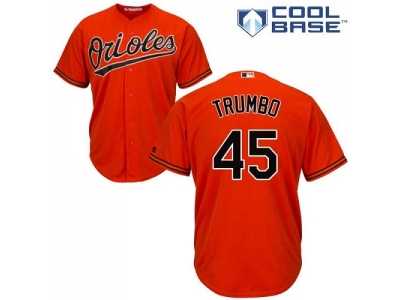 Youth Baltimore Orioles #45 Mark Trumbo Orange Cool Base Stitched MLB Jersey