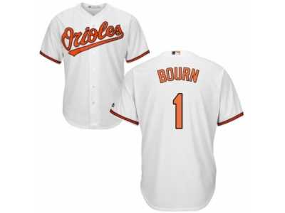 Youth Majestic Baltimore Orioles #1 Michael Bourn Authentic White Home Cool Base MLB Jersey