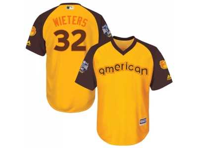 Youth Majestic Baltimore Orioles #32 Matt Wieters Authentic Yellow 2016 All-Star American League BP Cool Base MLB Jersey