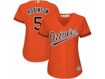 Women's Baltimore Orioles #5 Brooks Robinson Orange Alternate Stitched MLB Jersey